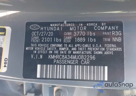 2021 Hyundai Venue Sel from USA, damaged, VIN KMHRC8A34MU082296